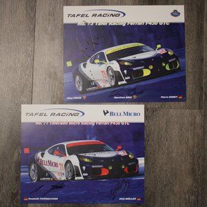 Tafel Bell Micro Racing Ferrari F430 GTC 2 Team Cards 2008 Signed